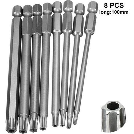 Torx Bits - S2 Steel Magnetic Tip - 1/4 Inch Hex Shank - For Power Drills And Impact Drivers - 10 Pieces (1/5)