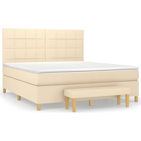 Maison Exclusive - Boxspringbett mit Matratze Creme 180x200 cm St