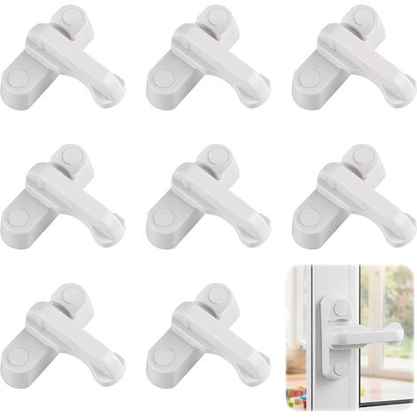 Lot de 8 sécurité de fenêtre - Protection anti-effraction - Blanc (1/5)