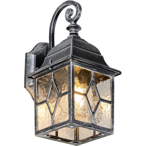 Qazqa london - Lanterne murale - 1 lumière - L 15.1 cm - Argenté - Classique/Antique - éclairage extérieur (1/5)