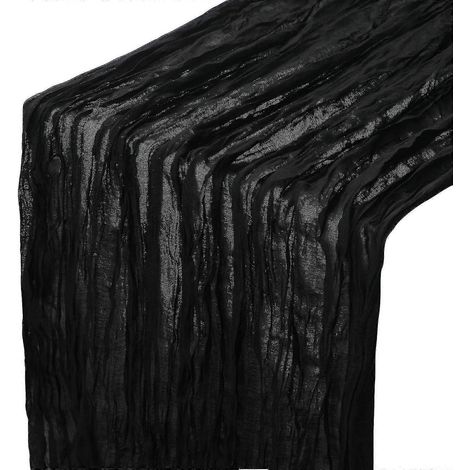 Pour chemin de table extra long et froissé, nappe de mariage en étamine (1/5)