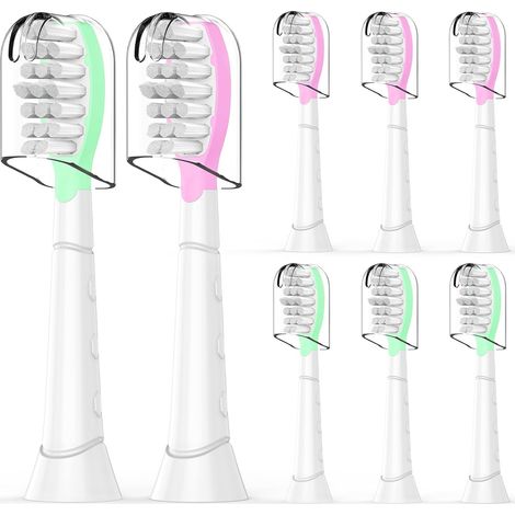 Lot de 8, Têtes de Brosse à Dents Compatible avec Sonicare, Têtes de Brosse à Dents pour Enfant, Brosses de Rechange, Kids Brossette pour les Enfants de 7 ans et plus (1/5)