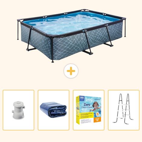 Exit-toys Piscine Exit Rectangulaire - Effet Pierre - 300x200x65 cm - 5-pièces SCB13 (1/5)