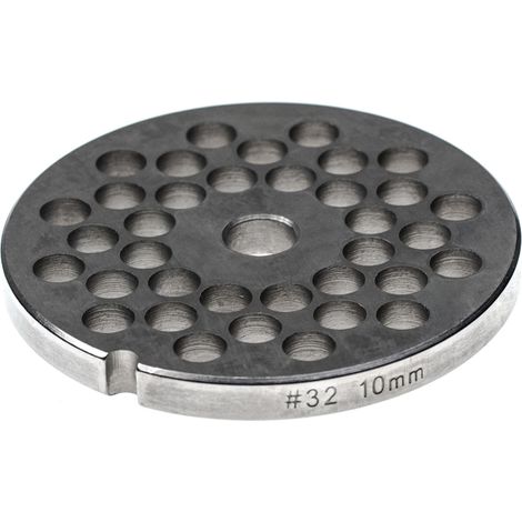 vhbw Lochscheibe Gr. 32 für Fleischwolf - Lochdurchmesser 10mm, 13,4mm Bohrung, Edelstahl (1/3)
