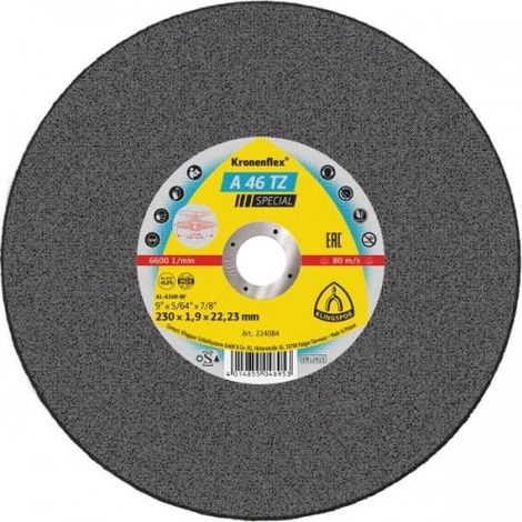 Disque à tronçonner KLINGSPOR A 46 TZ Special 230 x 1,9 x 22,23 mm (25 pièces) - 224084