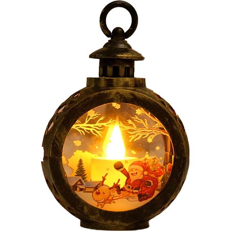 Lanterne Lumineuse Led Ronde - Décoration De Noël Portable Sans Flamme - Pour Fenêtre Table Arbre Jardin - 1 Pièce (1/5)
