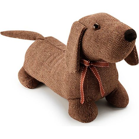 Butée de porte textile 1kg chien marron INOFIX