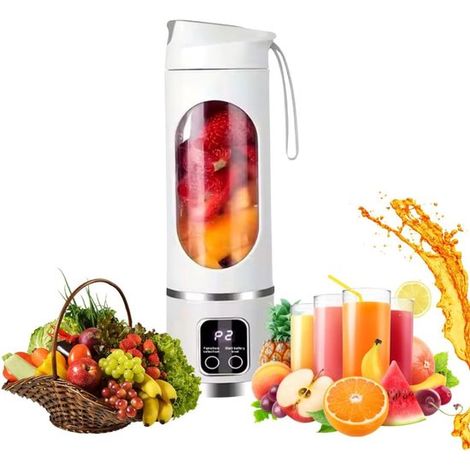 Tragbarer 500 ml Standmixer für Säfte und Smoothies mit 12 Edelstahlklingen USB aufladbar und mehrstufige Geschwindigkeitsstufen 50 W Leistung BP (1/5)