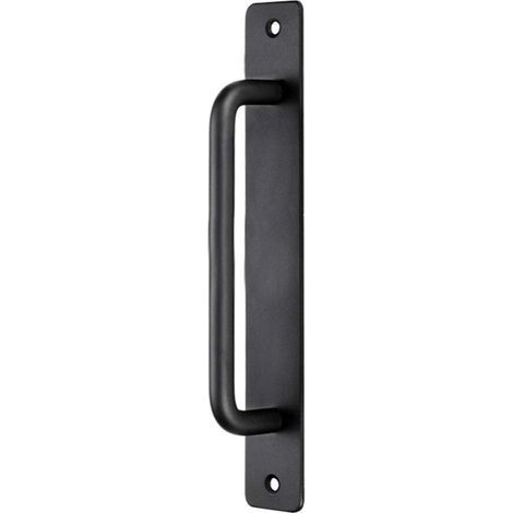 Robuster 180-mm-Schiebetürgriff – inklusive Rosette – für WC und Holzschrank – Schwarz – Funktionales und langlebiges Design (1/5)