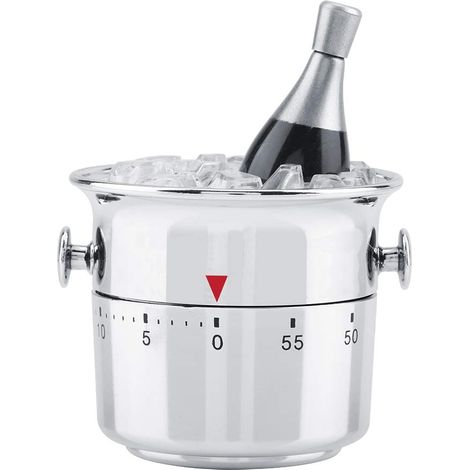 Timer da cucina Jeffergarden a forma di secchiello, 60 minuti, in acciaio inossidabile, con meccanismo a carica manuale e funzione promemoria.