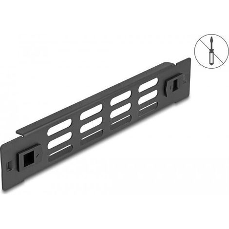 Delock 66984 panel de gabinete de red con ranuras de ventilaciÓn sin herramientas de 10 1u negro (1/2)
