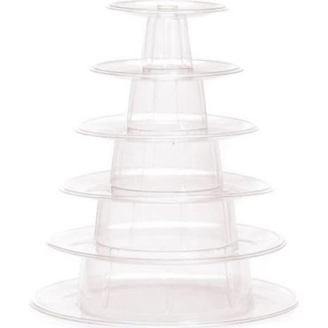 Support À Macarons - 6 Niveaux Transparent En Pvc - Pour Présentation Pâtisserie - Hauteur 260 Mm (1/5)