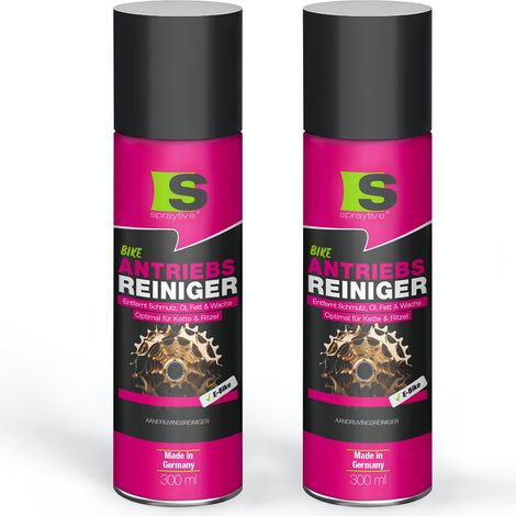 Spraytive 2x 300ml Antriebsreiniger Spray – Kettenreiniger für Fahrrad & E-Bike – entfernt Öl, Fett & Wachs – reinigt Kette, Ritzel & Antrieb (1/5)