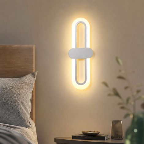 Applique murale LED design scandinave, fer et acrylique, 40cm, 14W, variateur avec télécommande, lumière blanche et chaude (1/5)