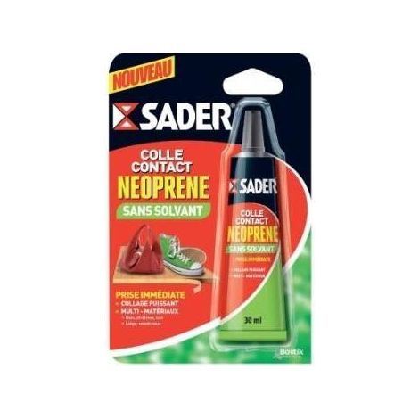 SADER - Colle contact type néoprène sans solvant 30 ml