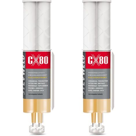 CX80 SILV WELD Colle époxy universelle incolore - métal et verre 24 ml x 2