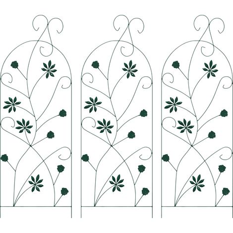 Valla de Jardín 3 pcs Verde 112 x 39,5 cm Acero vidaXL