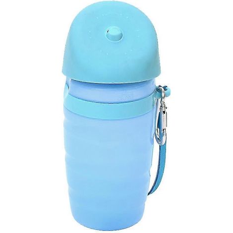 Bouteille d'eau portable pour chien avec bol pliable, taille L, pour les promenades, en bleu, pour chiens et chats, usage quotidien.-AquaForge (1/5)