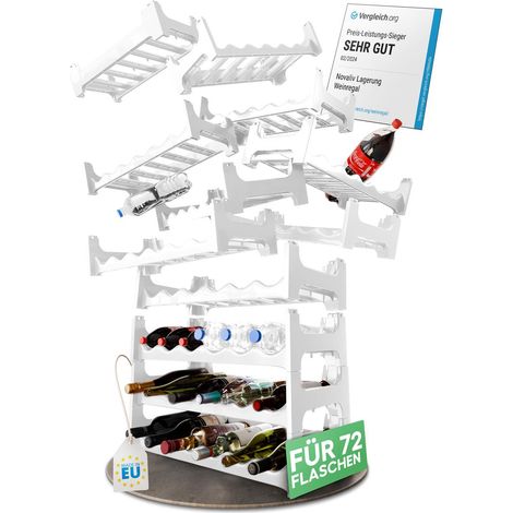 12x Novaliv Weinregal Flaschenregal für 72 Flaschen Stapelbar,platzsparend, erweiterbar (1/5)