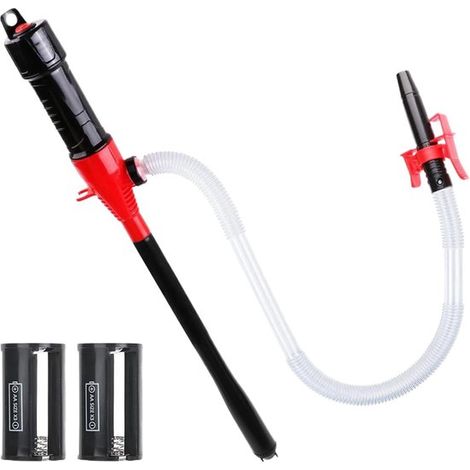Bomba de combustible eléctrica, Bomba portátil a batería, Extractor de aceite para coche a batería, 45 cm plegada, Batería no incluida, Roja (1/5)