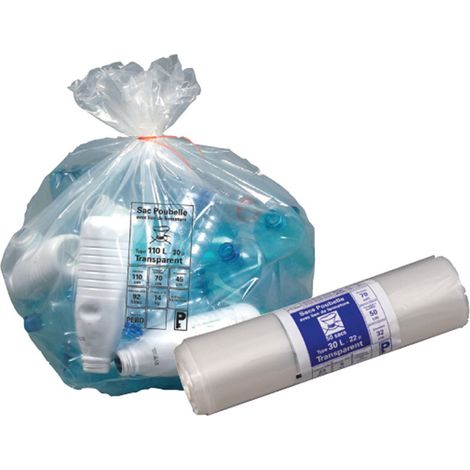 Sphere 25 Bolsas de basura transparentes 110 litros resistentes