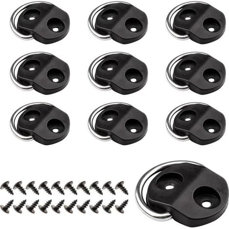 Anneaux D'arrimage - - Crochets pour Filet Coffre Voiture - Point d'ancrage en D - Noir - Voiture (1/4)
