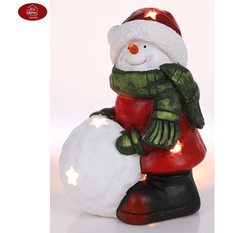 Schneemann 34,5cm Teelichthalter Weihnachtsdeko Winterdeko Gartendeko Dekofigur (1/2)