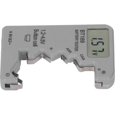 Testeur de piles numérique écran LCD temps réel universel gris boîtier ABS contrôleur de batteries pour vérification (1/5)