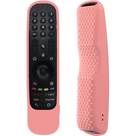 Funda de silicona para mando a distancia de Smart TVs An-MR21 MR22, resistente a golpes y luminosa, color rosa.