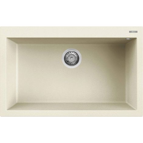 Lavello Elleci Incasso 1 vasca 79x50 Quadra 130 Granitek Bianco Antico LGQ13062 (1/6)