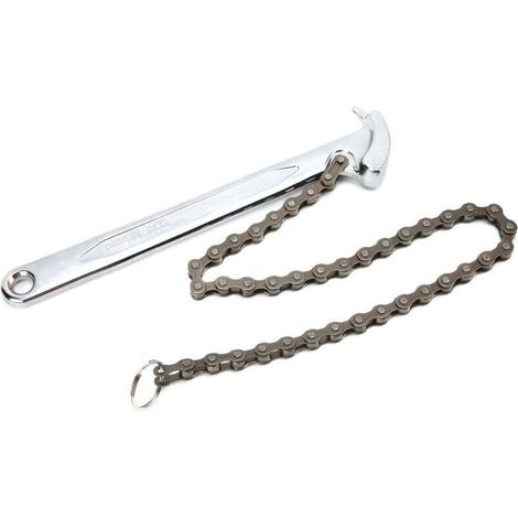 Pince de serrage pour chaîne - Clé de verrouillage pour filtre à huile - Pince de verrouillage de chaîne de tuyau - Clé à filtre à huile - Pince à chaîne réglable (1/4)