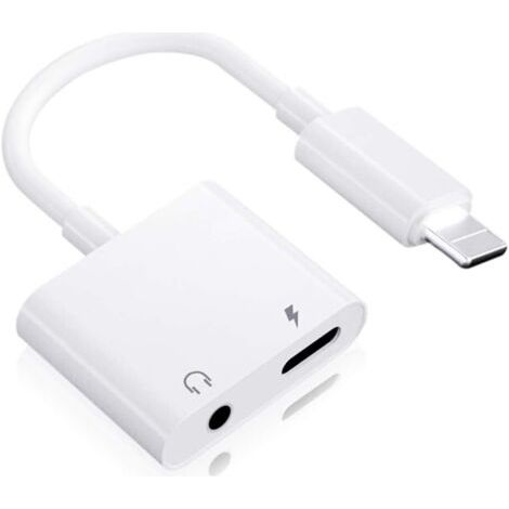 BUNTHAUS Adaptateur Casque pour iPhone 2 en 1 Lightning vers Jack 3,5 mm AUX Musique Casque câble de Charge dongle Splitter Prise Adaptateur, Compatible avec iPhone 14/13/12/11/XS/XR/8/ipad (1/5)