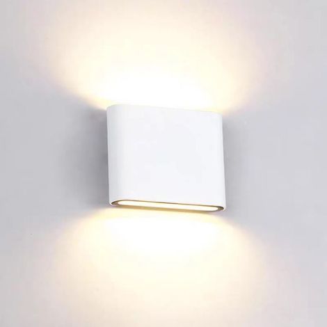 Applique murale extérieure moderne à LED étanche, indice de protection IP65, aluminium, lumière chaude, 6 W, blanche (1/4)