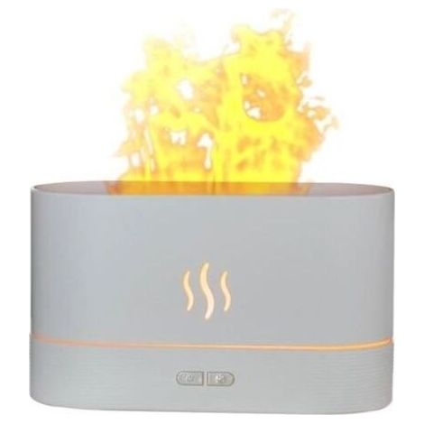 (Bianco)Diffusore di Oli Essenziali Effetto della fiamma 180 ML Bianco (1/5)