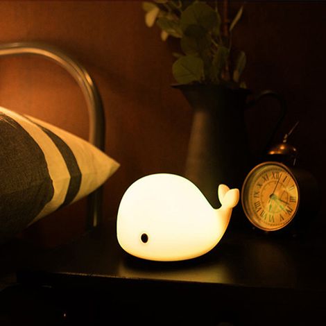 Veilleuse baleine mignonne pour enfants kawaii avec LED changeantes de couleurs lampe tactile rechargeable par USB cadeau d'anniversaire 7 (1/4)