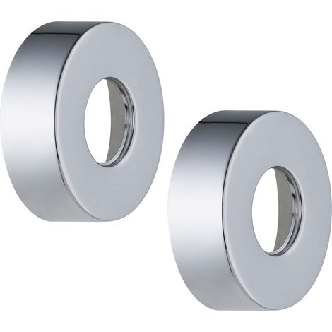 Nt Noyon & Thiebault – Rosace sanitaire ronde 3/4 – Ø60 mm – hauteur 20 mm – Métal chromé pour robinetterie filetée – Lot de 2 unités