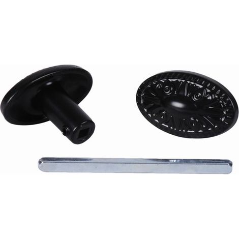 Deco Fer Forge – Bouton poignée de porte alu moulé décor fonte – Tige carrée 6mm – Longueur 100mm – Finition époxy noire pour intérieur/extérieur