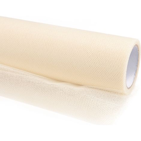 Tul liso, color crema, 15 cm x 9 m, 1 unidad. (1/4)