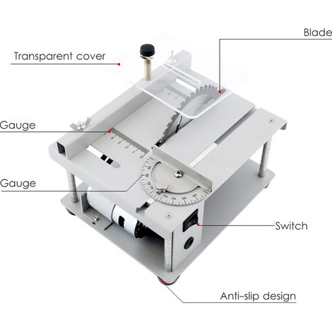 [JAMAIS UTILISÉ]Scie de table multifonctionnelle 150 W, mini scie de bureau, machine de coupe électrique avec lame de scie, vitesse et angle réglables, profondeur de coupe de 40 mm pour le bois, le pl