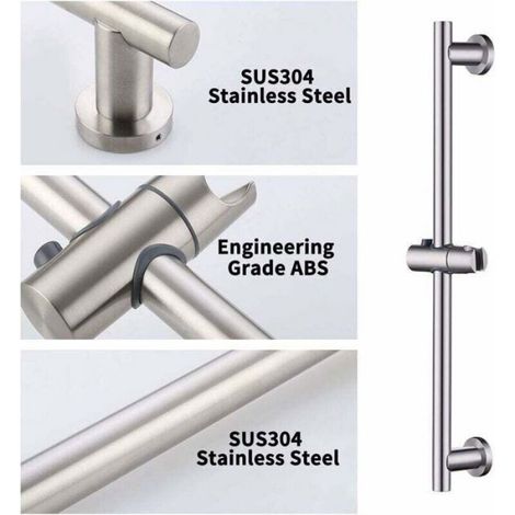 Barre de douche - - Modèle - Inox SUS304 - Hauteur 60–100 cm - Charge max 70 kg (1/4)