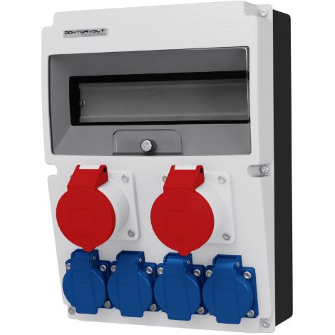 Tableau électrique de chantier 2x16 A 4x230 V JUN erbetka sans protections DOKTORVOLT DV-6863-F (1/2)