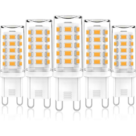 G9 LED Bulbs Dimmable, Warm White 3000K, 3W G9 LED Light Bulb, 28W 33W 40W Halogens Equivalent, AC 220-240V, 400LM, CRI85, Mini G9 LED Capsule Bulb for Home Lighting, No Flicker, 5 Pack, [Energy Class (1/5)