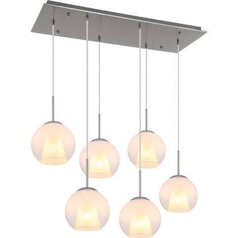 Globo Barry Suspension Cluster en nickel mat, 6 x E27 (1/5)