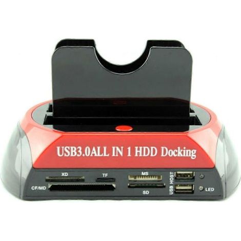 Station d'accueil double baie pour disques durs, USB 3.0, SATA, IDE, connecteurs européens 2,5 et 3,5 pouces (illustrés) (1/5)
