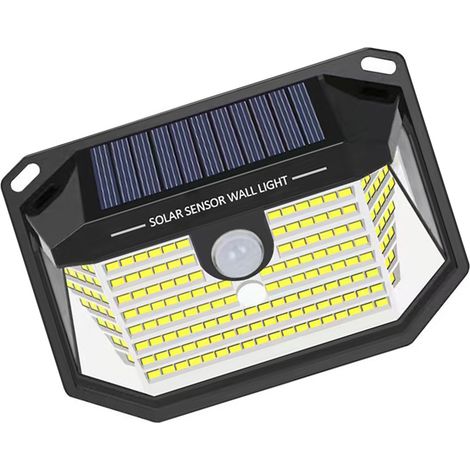 Lampe murale solaire détecteur présence 178 LED IP64 étanche éclairage extérieur cour ferme jardin porte entrée 1200mAh 200LM (1/4)