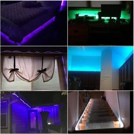 1 Ruban LED, 5 mètres, 16 couleurs, télécommande IR 24 touches, 4 modes, intérieur (1/4)