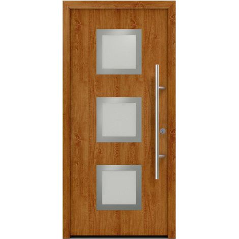 Hörmann Ecostar Haustür "ISOPRO Secur IPS 810S", golden oak, 110 x 210 cm (B x H), DIN Rechts