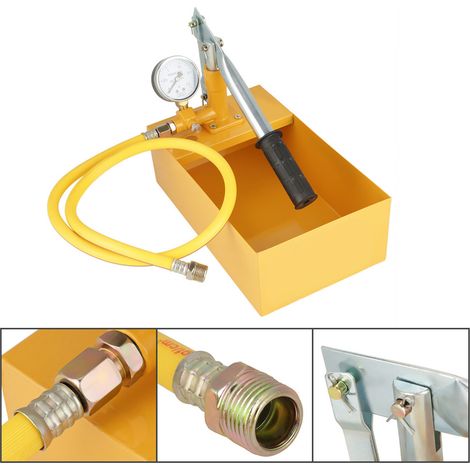 SJLERSTTest de la pompe, outil de testeur de canalisation de la pompe de test de pression hydraulique hydraulique 2.5Mpa 25KG avec grand cadran pour récipients à pression, tuyaux (1/5)