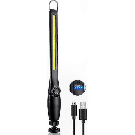 Wiederaufladbare LED-Arbeitsleuchte mit USB-Anschluss, Drehschalter, Magnetfuß und Haken für Autoreparaturen und Heimwerkerarbeiten (1/5)