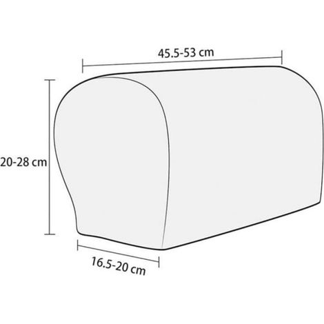 Housse Accoudoir Canapé - Spandex Extensible - Pour Protection Usure et Taches - 2 Pièces - Dimensions Réglables 45,5 à 53 x 16,5 à 20 x 20 à 28 cm (1/2)